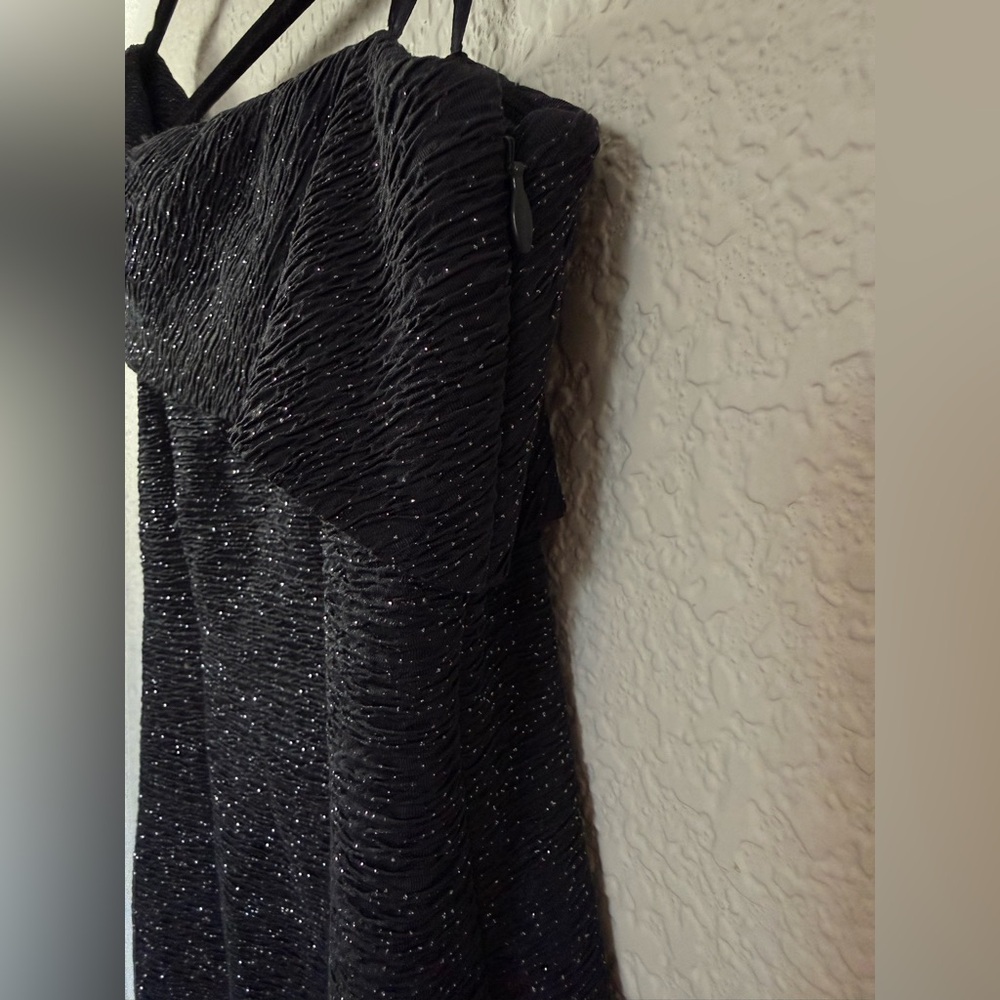 Eliza J Strapless Black & Silver Shimmer Dress | Glam Formal| Size 6 - Picture 6 of 14
